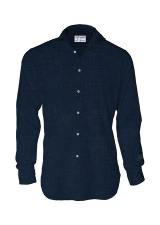 Load image into Gallery viewer, Blue Navy Linen Pamplona Shirt
