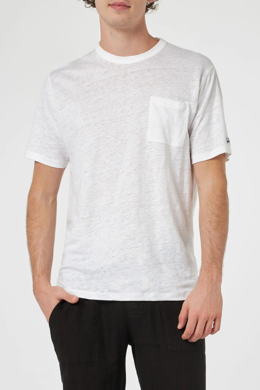 Load image into Gallery viewer, Ecstasea Man Linen T-shirt White
