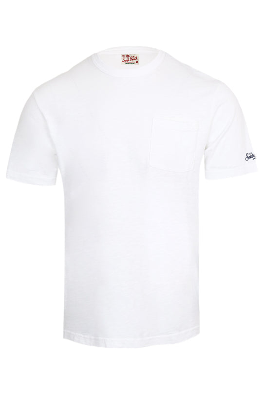 Load image into Gallery viewer, White Cotton T-Shirt President with Embroidery

