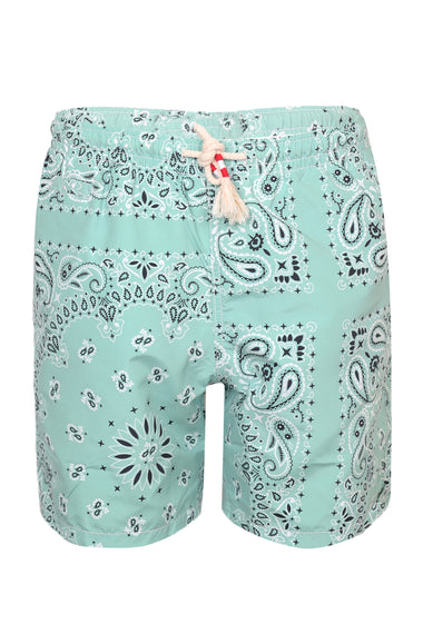 Men's Swim Short Caprese with Sage Green Bandana Print