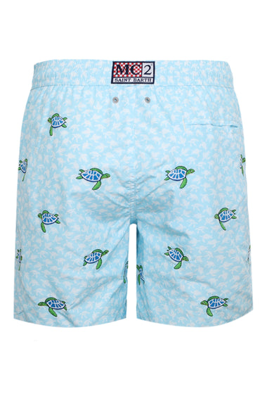 Lighting Embroidered Swim Short Turtle On
