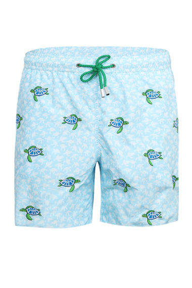 Lighting Embroidered Swim Short Turtle On