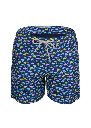 Lighting Micro Shark Trouble Multi Blue Mens Swimshorts