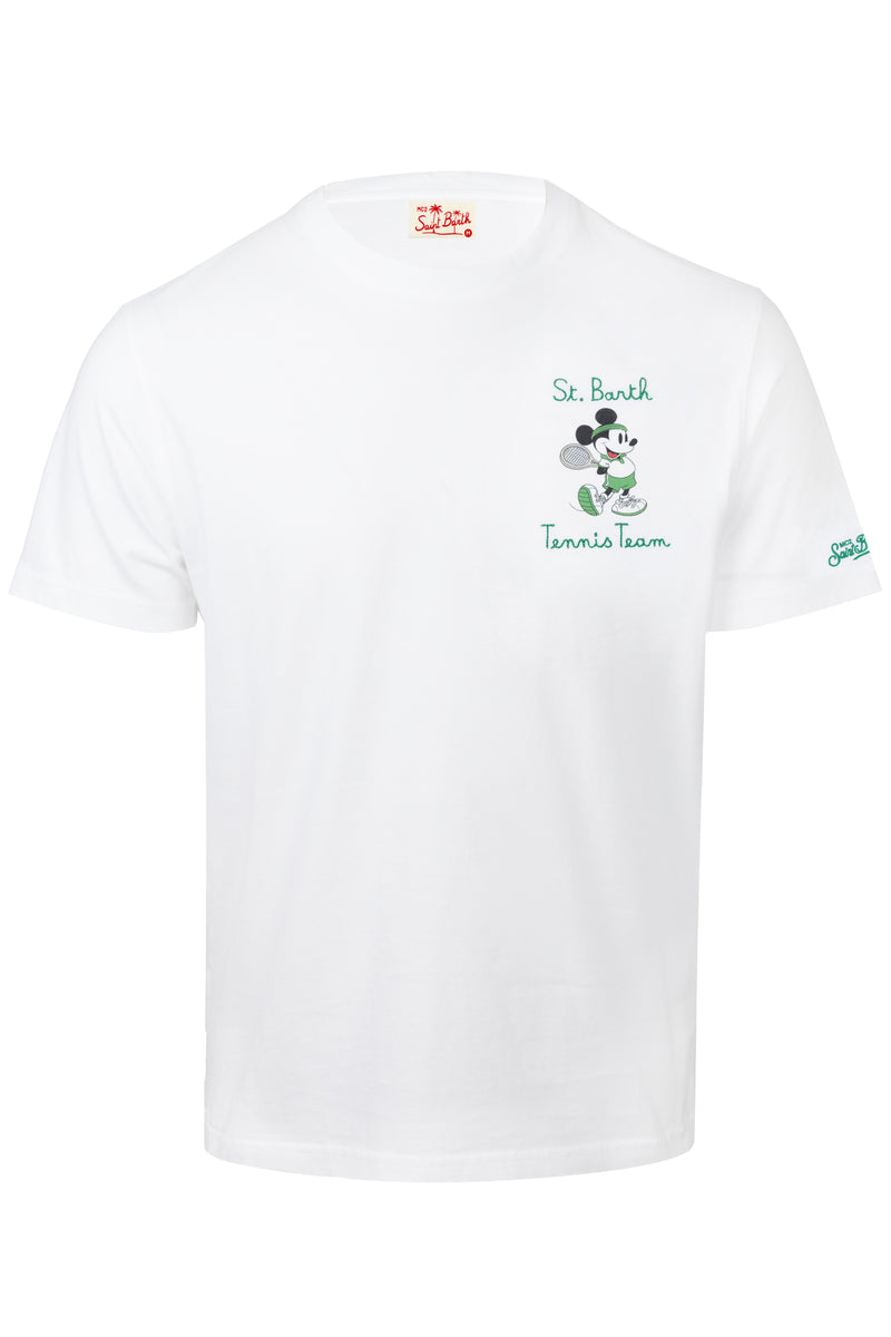 Man T-shirt with Mickey Tennis Embroidery
