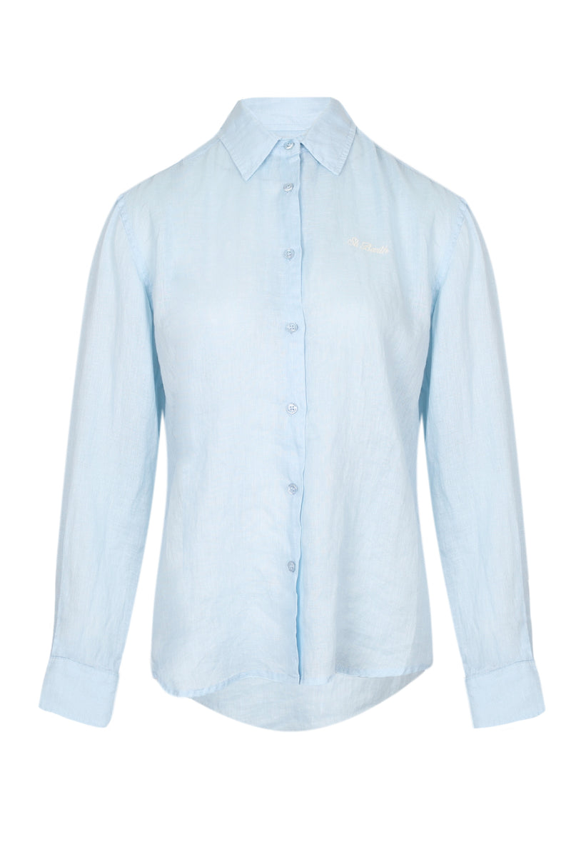 Meredith Light Blue Linen Classic Shirt