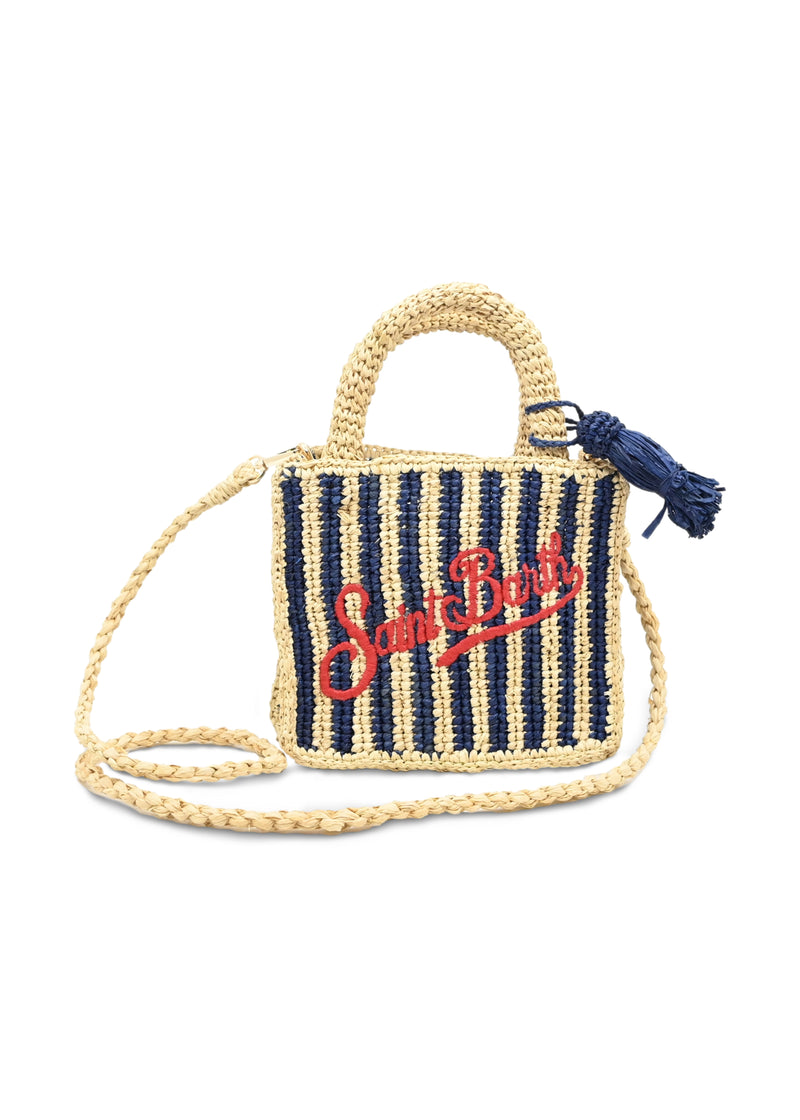 Mini Raffia Stripes Vanity Bag