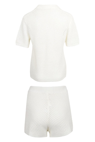 Pixie and Yvette Embroidered Knit Set Cream