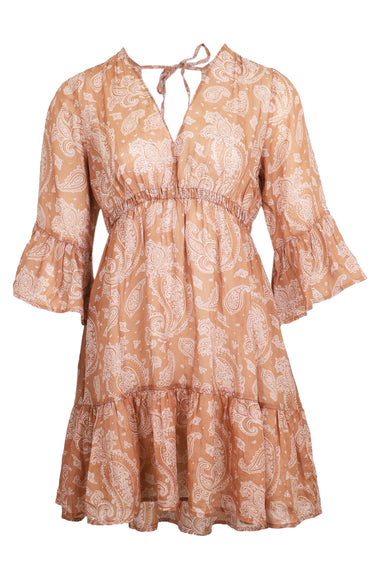 Ramie Elegant Paisley Print Dress