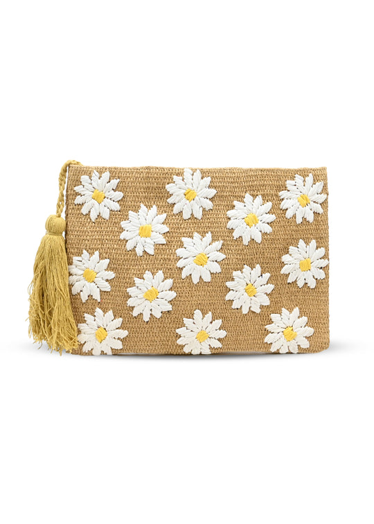 Load image into Gallery viewer, Straw Pouch Daisy
