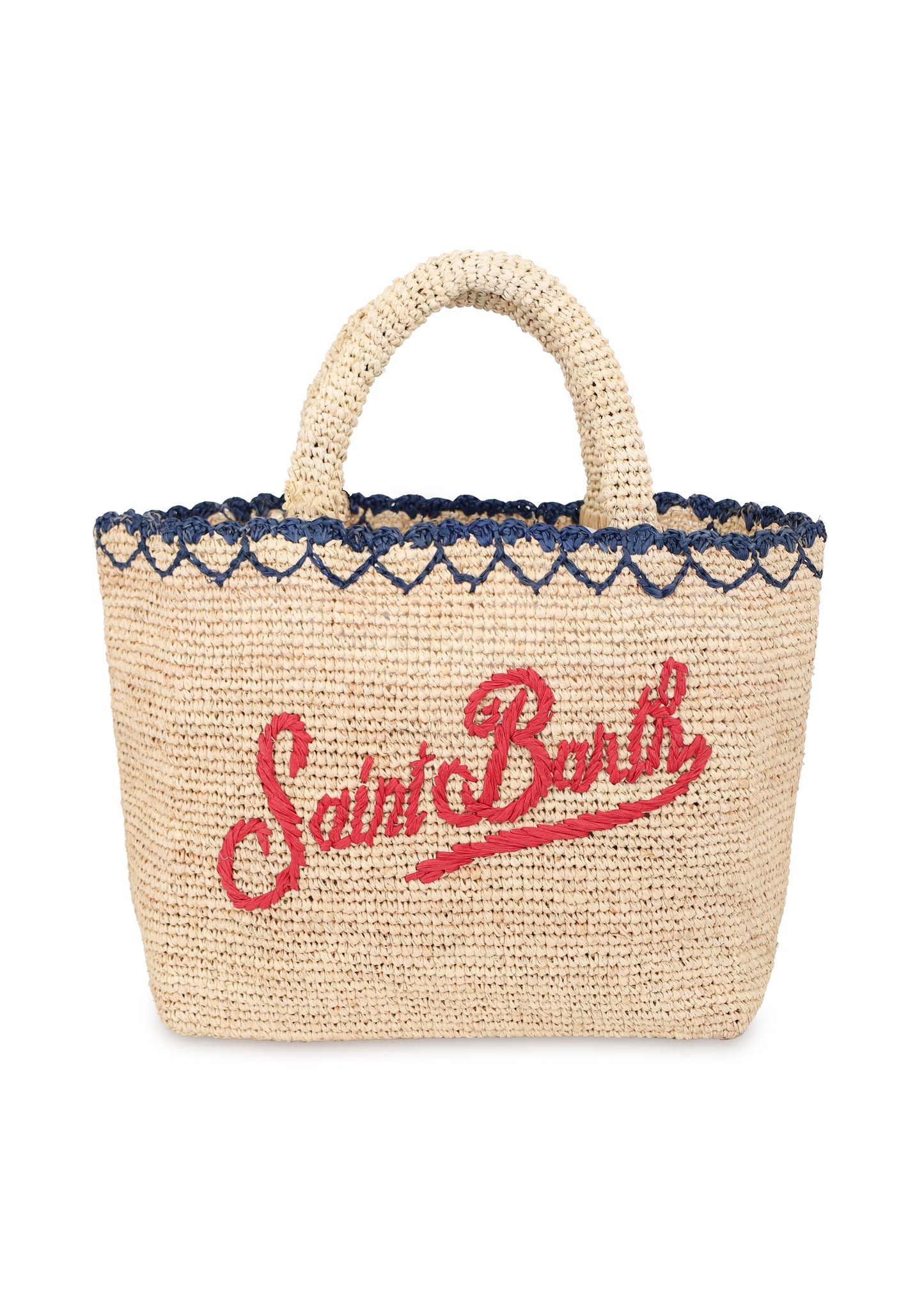 Raffia Mid Heart Border Bag