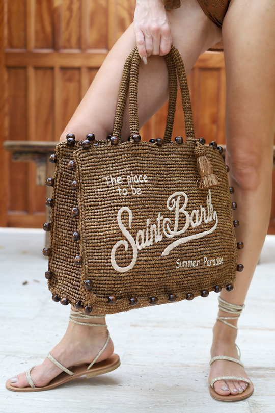 Vanity Raffia Beaded Bag