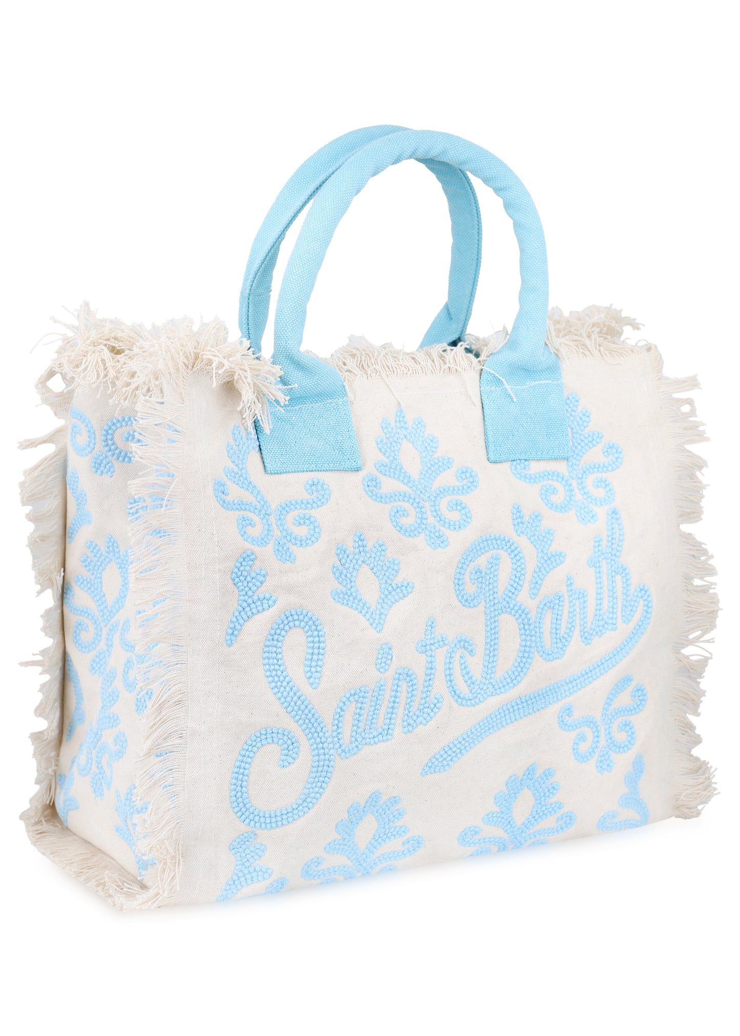 Load image into Gallery viewer, Vanity Rug White and Blue Tote Bag
