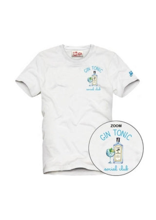 Man T-shirt with Social Gin Embroidery