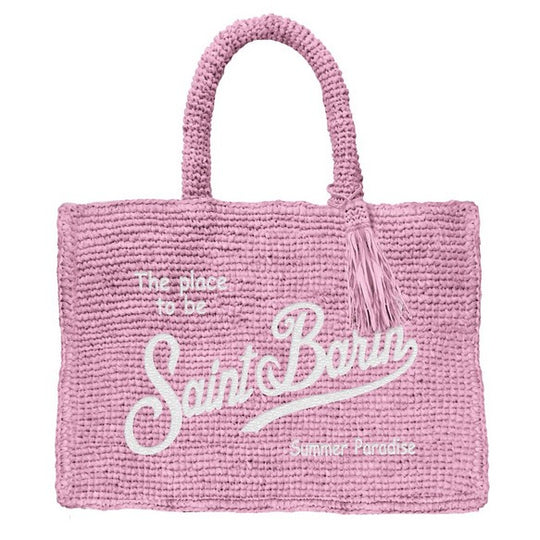 Mini Raffia Pink Vanity Bag