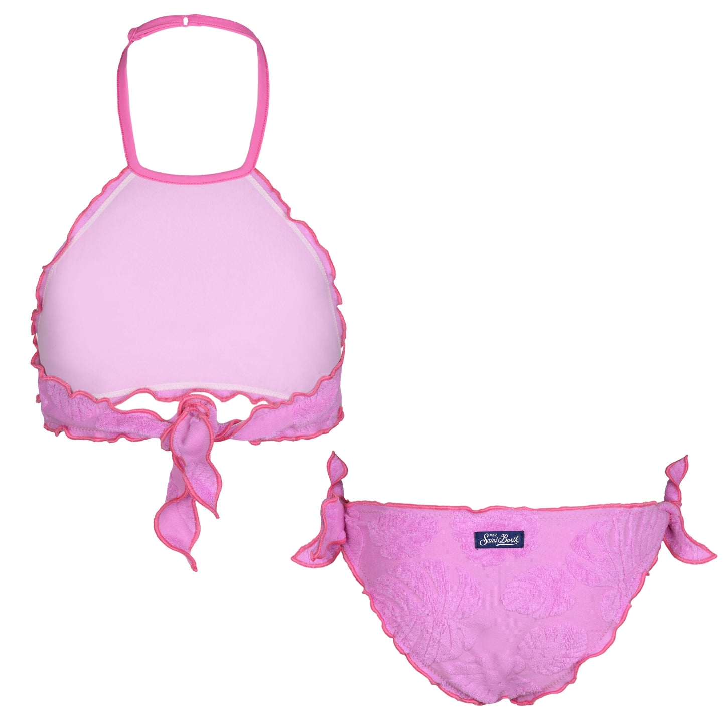 Load image into Gallery viewer, Hope Frou Frou Girls Bikini Terry Embossed Leaf Pink - Girls Bikini
