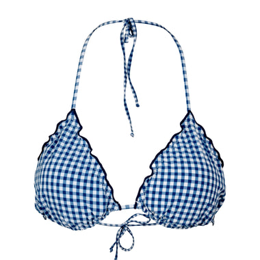 Woman Gingham Classic Triangle Bikini Top - Bikini Top