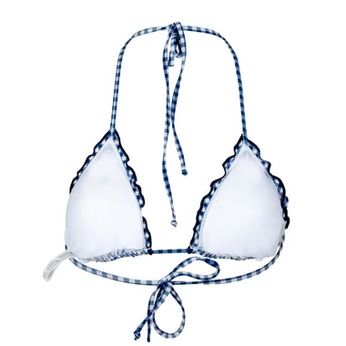 Woman Gingham Classic Triangle Bikini Top - Bikini Top