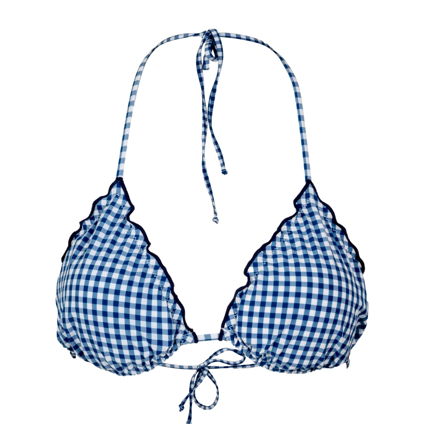 Load image into Gallery viewer, Woman Gingham Classic Triangle Bikini Top - Bikini Top
