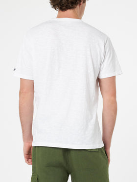 Load image into Gallery viewer, White Cotton T-Shirt President with Embroidery
