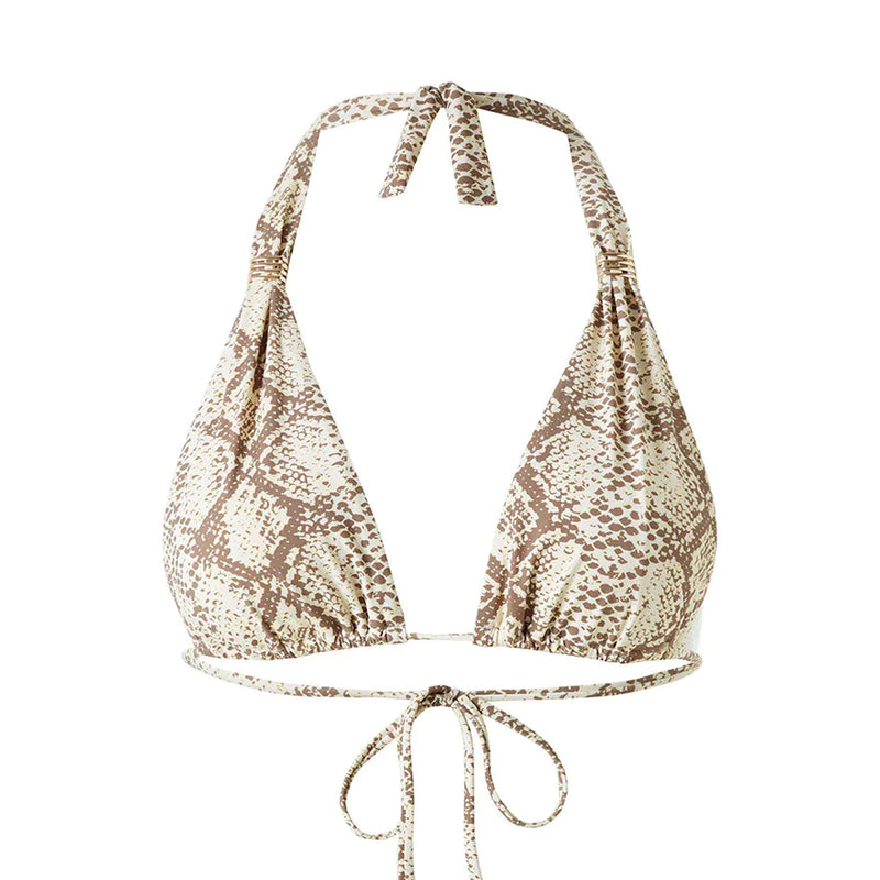 Halter Bikini Top in Snake Print - Grenada Bikini Top