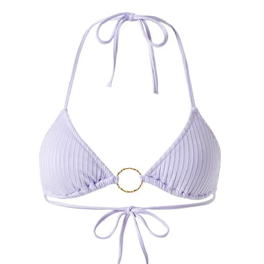 Triangle Top Bikini in Lavender - Miami Lavender Ribbed Bikini Top - Bikini Top