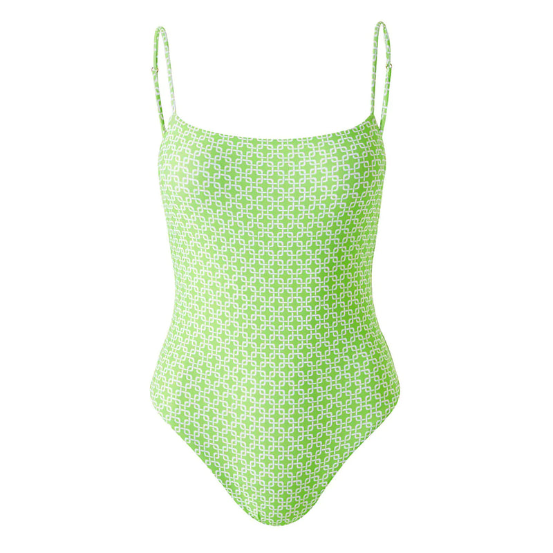 Scoop Back Swimwear in Lime - Maui Links Lime One Piece