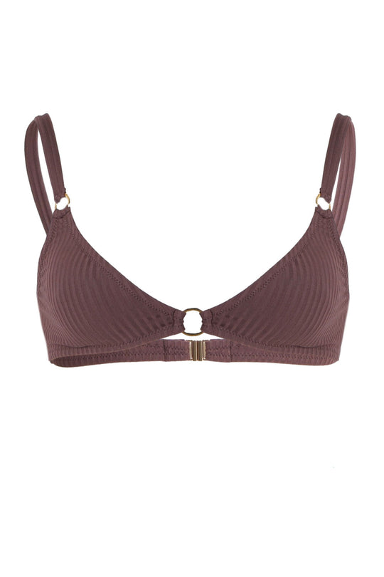 Montenegro Bikini Top Brown Ribbed