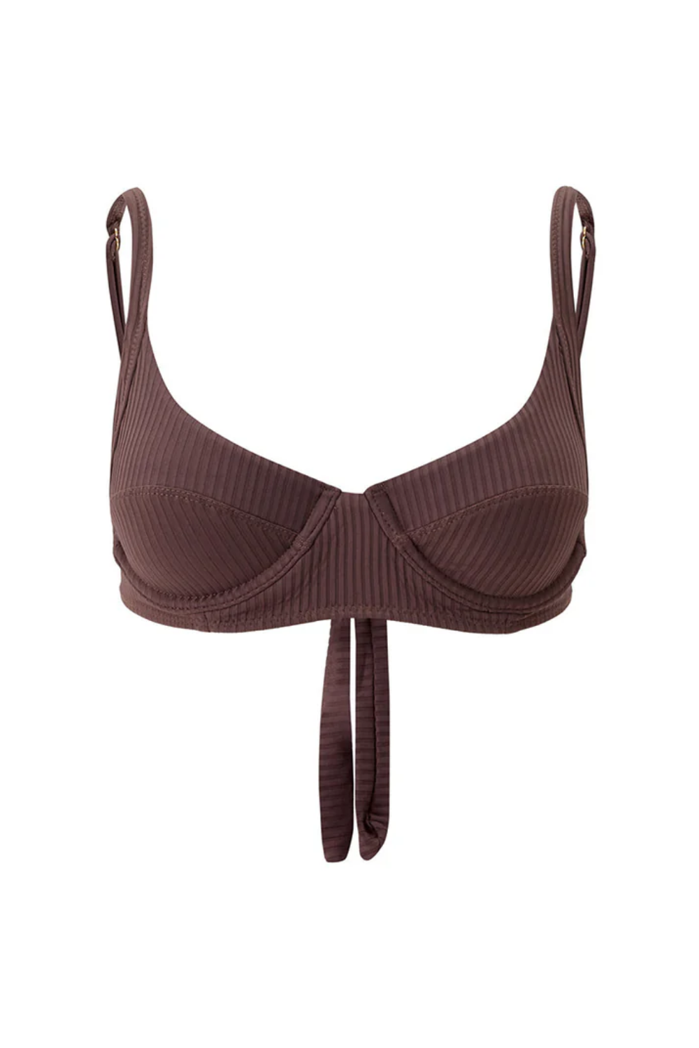 Load image into Gallery viewer, Noto Bikini Top Brown Ribbed
