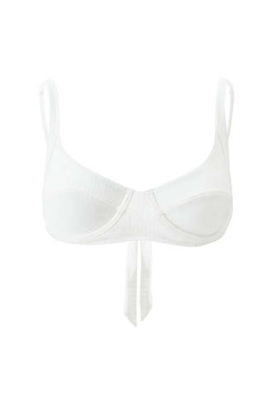 Noto Bikini Top Cream Ribbed