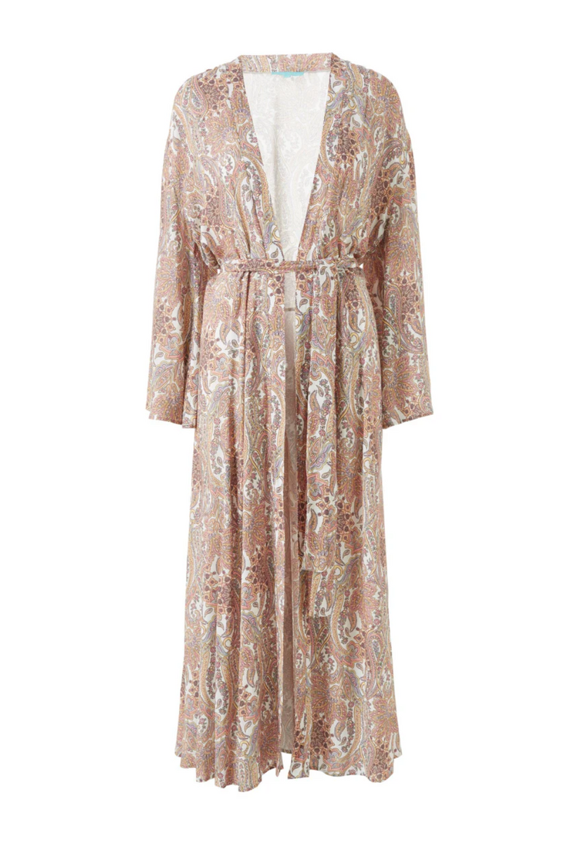 Paisley Print Maxi Beach Kaftan - Marianna Boho Maxi Kaftan