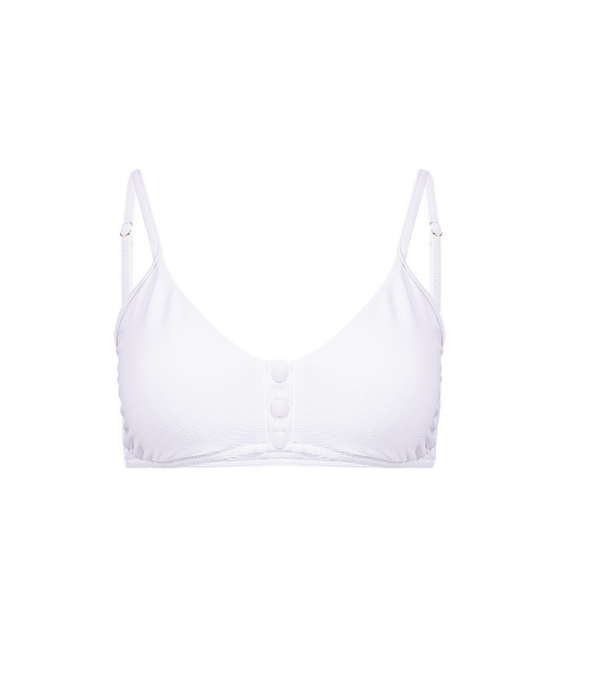 Load image into Gallery viewer, Melissa Odabash St Tropez Ribbed Bikini Top White - Bikini Top
