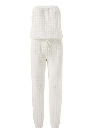 White Bandeau Jumpsuit - Designer White Stella Jumpsuit - Jumpsuit