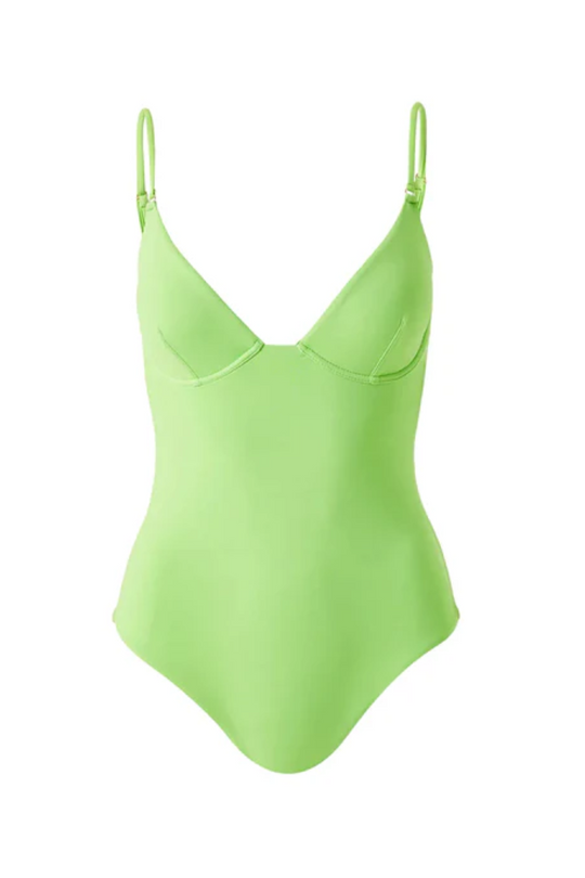 Supportive Swimsuit in Lime Green - Seychelles Lime One Piece