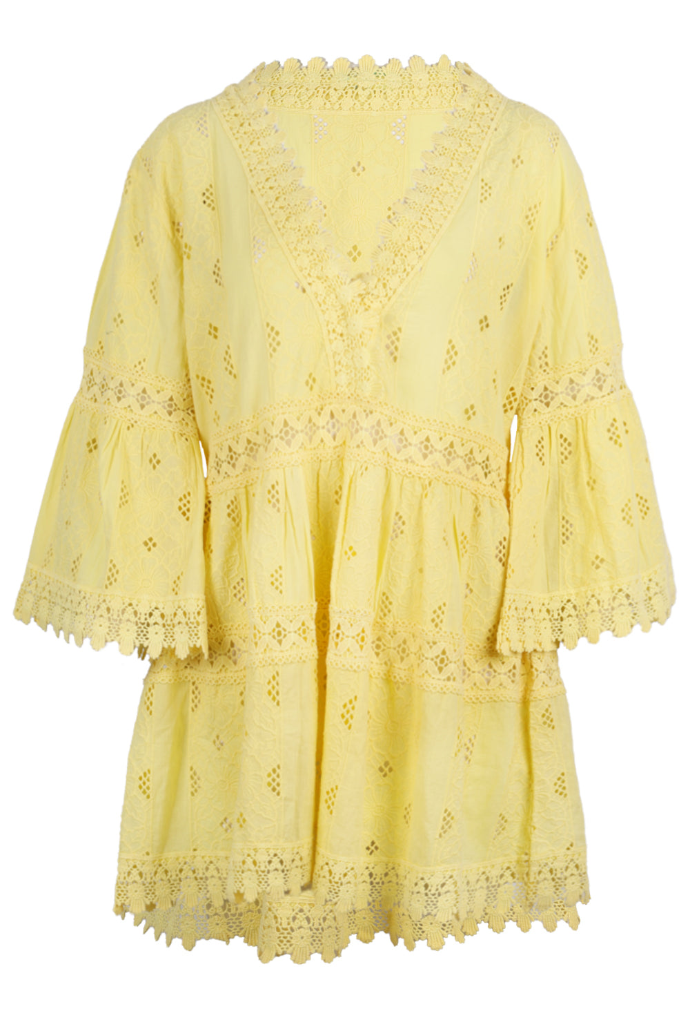 Victoria Yellow Short Kaftan