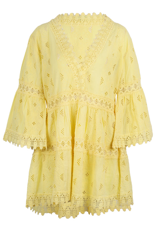 Victoria Yellow Short Kaftan