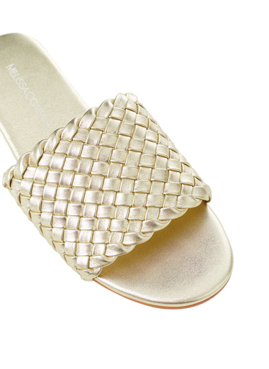 Woven Slider Sandals Gold - Shoes