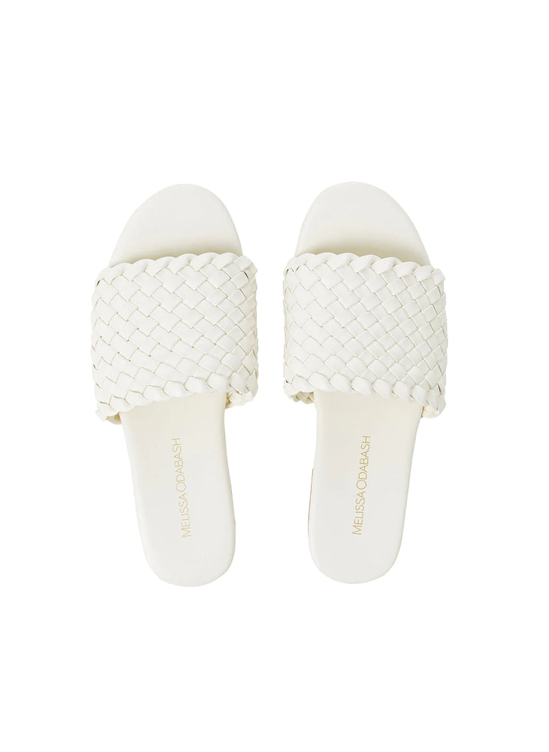 Woven Slider Sandals White
