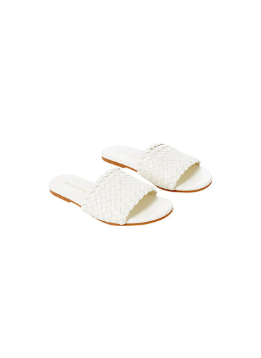 Woven Slider Sandals White - Shoes