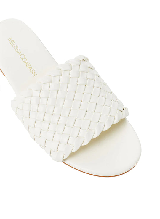 Woven Slider Sandals White