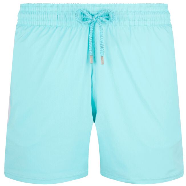 Load image into Gallery viewer, Men Stretch Short Swim Shorts Solid Lagoon Blue
