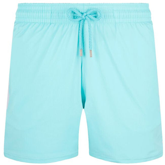 Men Stretch Short Swim Shorts Solid Lagoon Blue