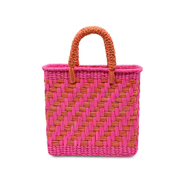 Merida Straw Tote Small Bag Bubblegum Pink & Orange - ONE SIZE - Bag