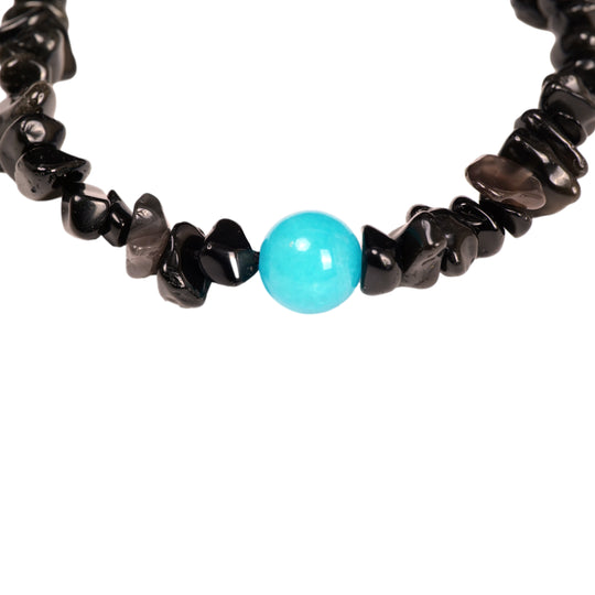 Black With Turquoise Bracelet Agate
