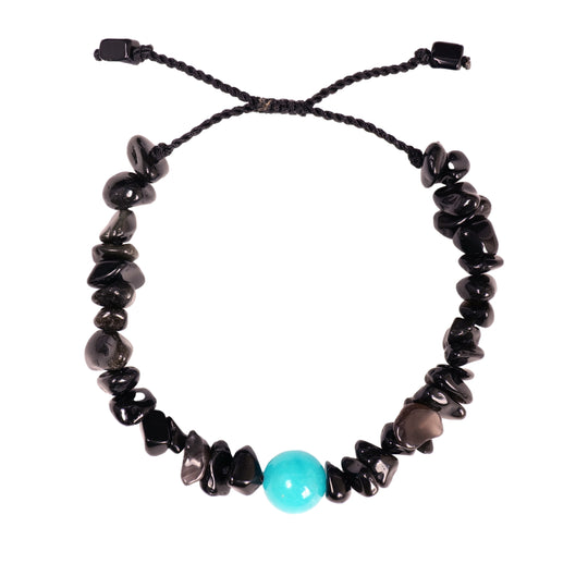 Black With Turquoise Bracelet Agate