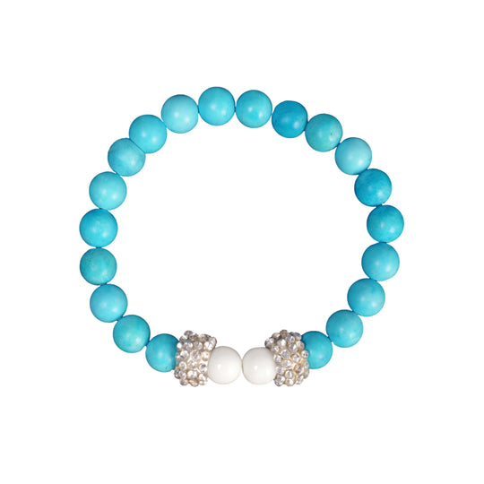 Turquoise With Crystal Bracelet Agate