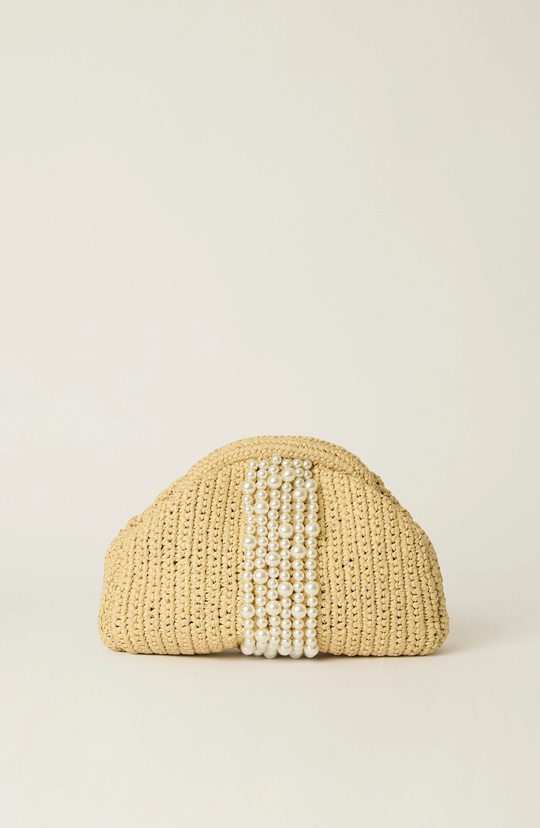 Mimosa Clutch Bag White/Natural - Clutch Bag