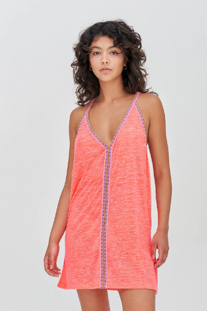 Hot Pink Bikini Cover Up - Mini Sundress