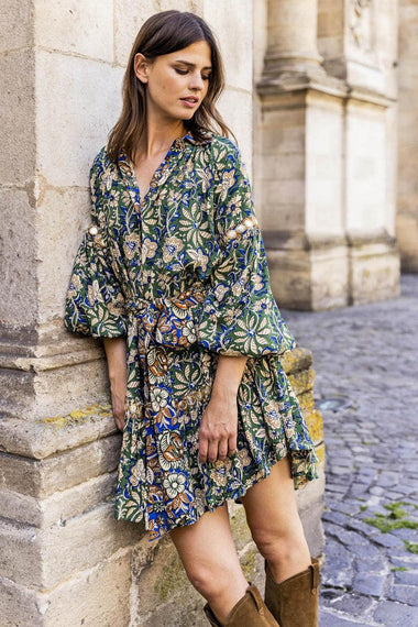 Brett Dress Green/Blue - Dress