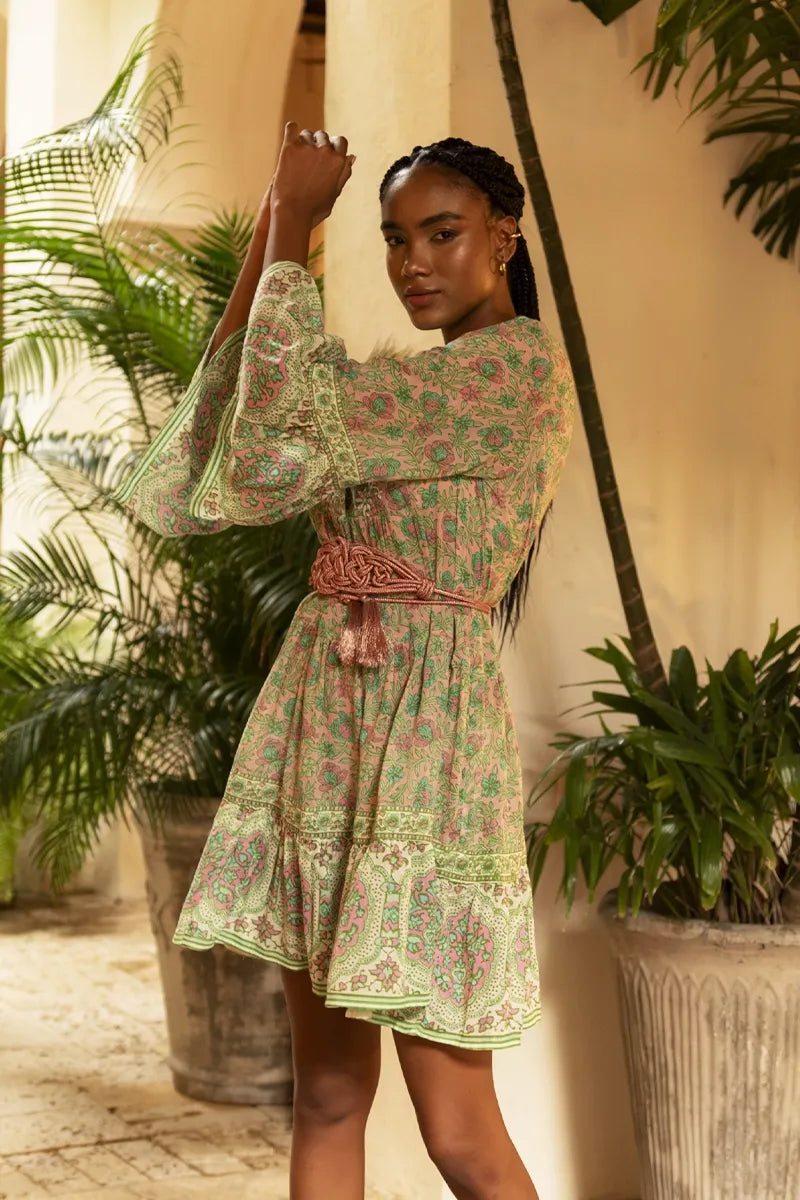 Load image into Gallery viewer, Dress Helena Pink Green - Dress
