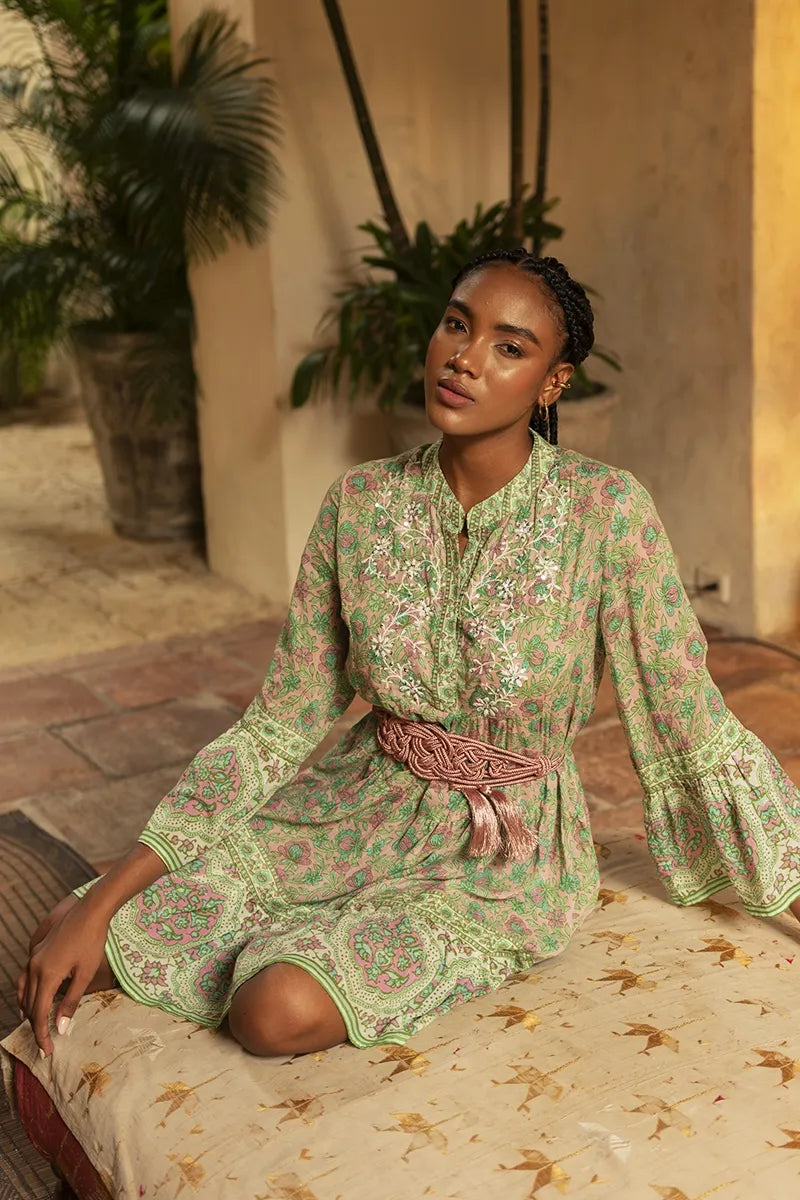 Load image into Gallery viewer, Dress Helena Pink Green - Dress
